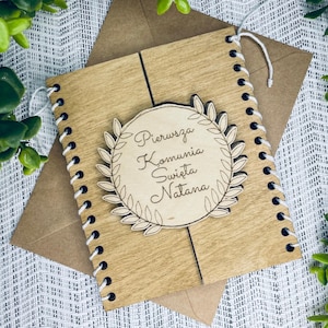First Holy Communion Wooden gift, Personalised keepsake for Christening, Custom gift for Baptism, Handmade Religious ceremony card, unique