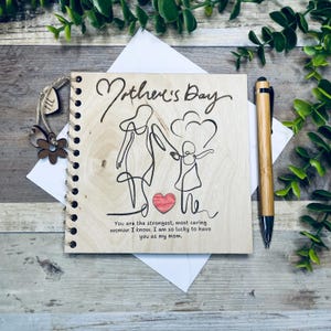 Carte en bois personnalisée pour la fête des mères, cadeau rustique pour maman, message sincère pour maman, carte en bois faite main pour mère, fête des mères rustique