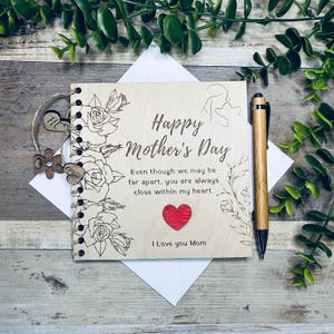Carte de fête des mères en bois personnalisée, cadeau rustique pour maman, message sincère pour mère, carte en bois faite main, fête des mères rustique