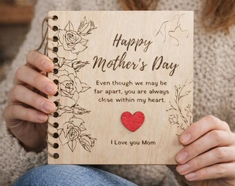 Personalized Wooden Mother’s Day Card,  Rustic Gift for Mom, Heartfelt Message for Mother, Handmade Wooden Card , Rustic Mother’s Day
