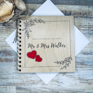 Carte cadeau 10e anniversaire, carte 20e anniversaire de mariage, carte personnalisée 30e anniversaire, cadeau 40e anniversaire de femme, 50e anniversaire de mariage