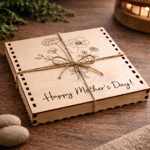 Handmade Wooden Mother’s Day Card, Personalized Thank You Gift for Mum, Heartfelt Message Keepsake, Unique Mothers Day Present, Mum birthday image 5