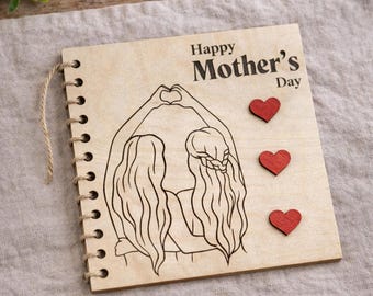 Mother’s Day Wooden Card, Engraved Plywood Mother’s Day Gift, Mum Keepsake Card, Handmade Mom Gift, Rustic Mothers Day Card