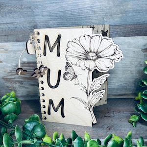 Carte d'anniversaire unique, carte en bois, cadeau écologique personnalisé pour maman soeur fille amie, cadeau grand-mère, cadeau d'anniversaire rustique personnalisé