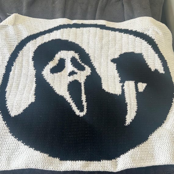 Ghostface Throw Blanket Pattern | Crochet Knitting Cross Stitch (Digital PDF)
