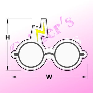 Eye Glasses Cookie Cutter with Electric Bolt like a wizard.