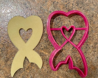 Awareness Ribbon Heart Cookie Cutter