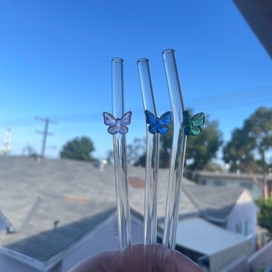 Glass straws | Butterfly straw | Flower straw