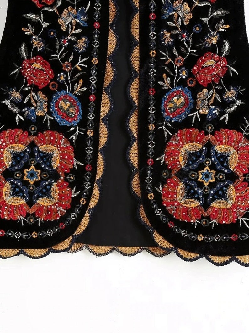 Ethnic Embroidered Vest / Velvet Traditional Costume / Vintage - Etsy