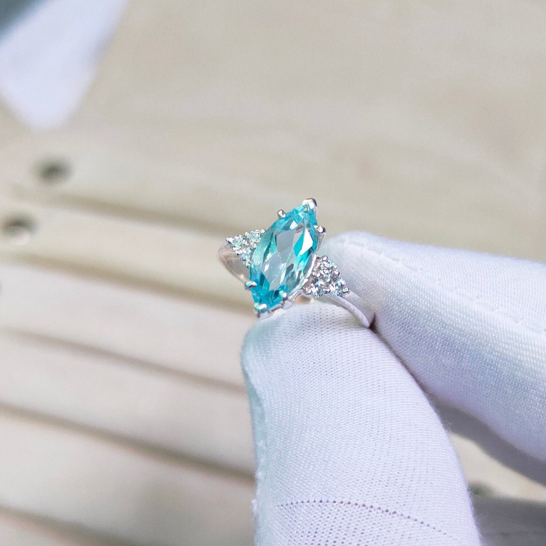 Natural Sky Blue Topaz Ring, 925 Sterling Silver Ring, Sky Blue Topaz ...