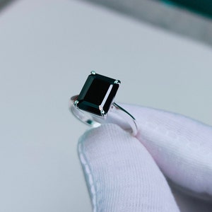 Natural black Onyx ring, 925 sterling silver ring, Black Onyx octagon cut ring, Black onyx handmade Ring, Black onyx engagement ring