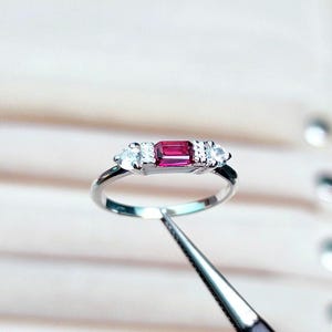 Natural Rhodolite garnet ring, 925 Sterling silver ring, octagon cut purple garnet engagement ring, Rhodolite garnet hand made silver ring