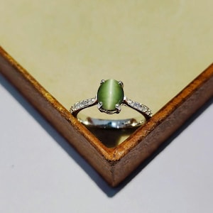 Natural chrysoberyl cat&#39;s eye ring, 925 Sterling Silver ring, cat&#39;s eye hand made ring, cat&#39;s eye ring, cat&#39;s eye Astrology gemstone ring