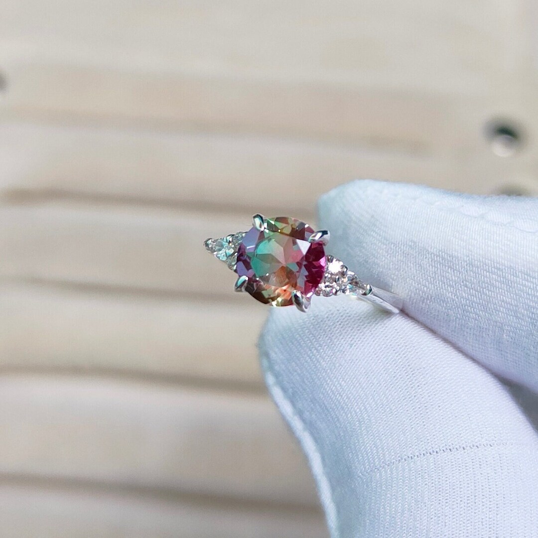 Watermelon Quartz Rings Watermelon Tourmaline Ring, 925 Sterling Silver Ring, Watermelon ...