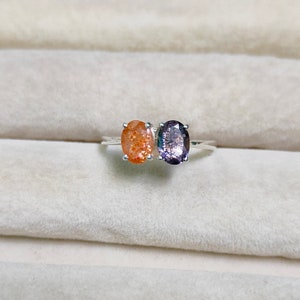 Natural sunstone and Sun iolite ring,925 sterling silver ring,sunstone iolite hand made Ring, natural sunstone iolite engagement ring