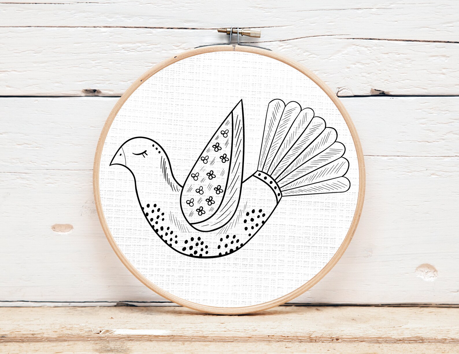 Hand Embroidery Patterns PDF, Swedish Scandinavian Folk Art Dove ...