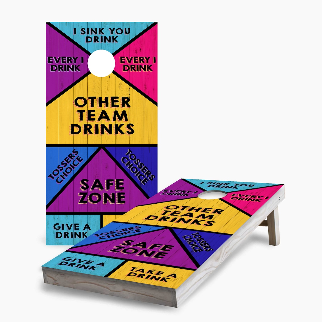 Drinking Game Cornhole Board Sets, Mother's Day Cornhole Boards, Custom