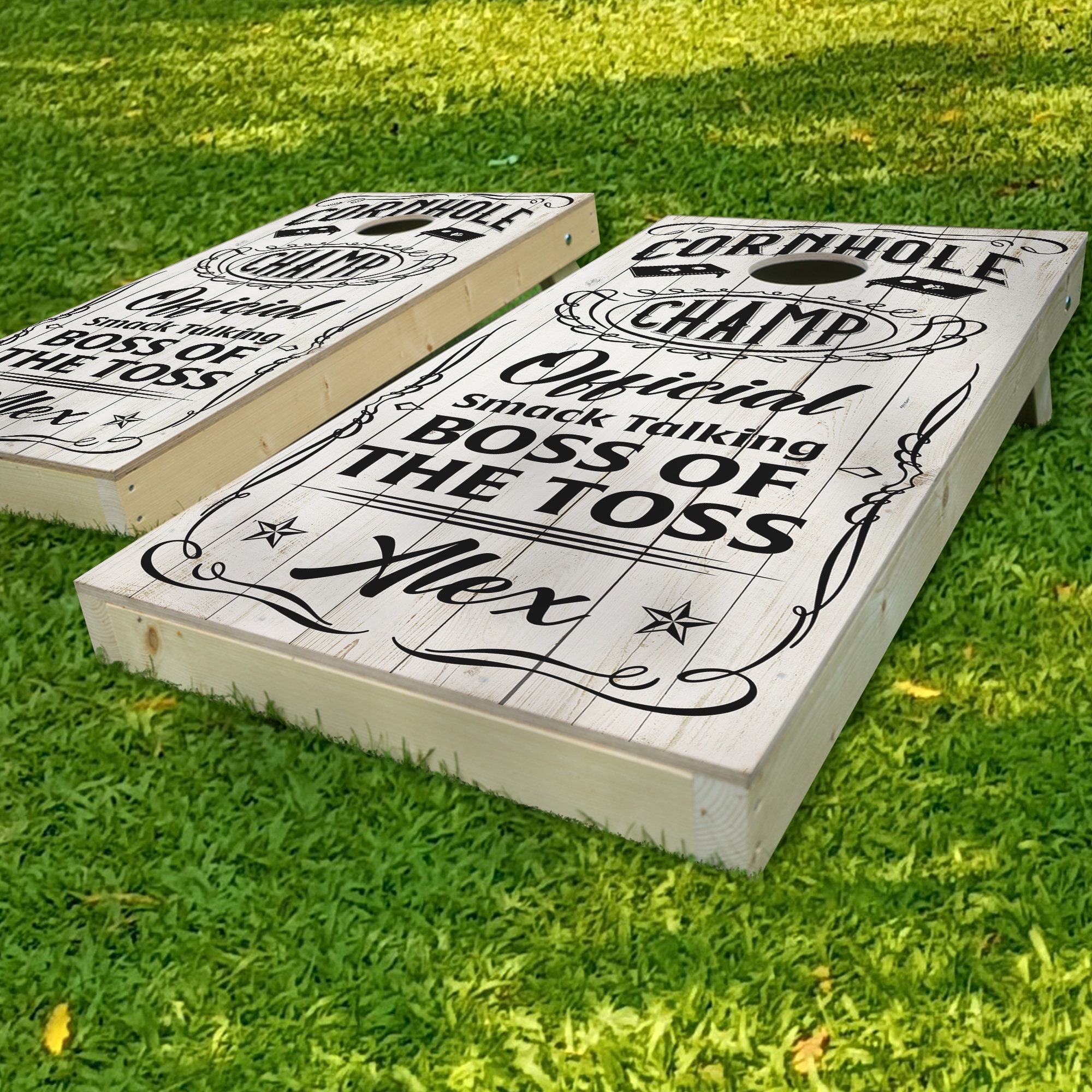 Cornhole Champion Custom Cornhole Board Set Vintage Family Etsy