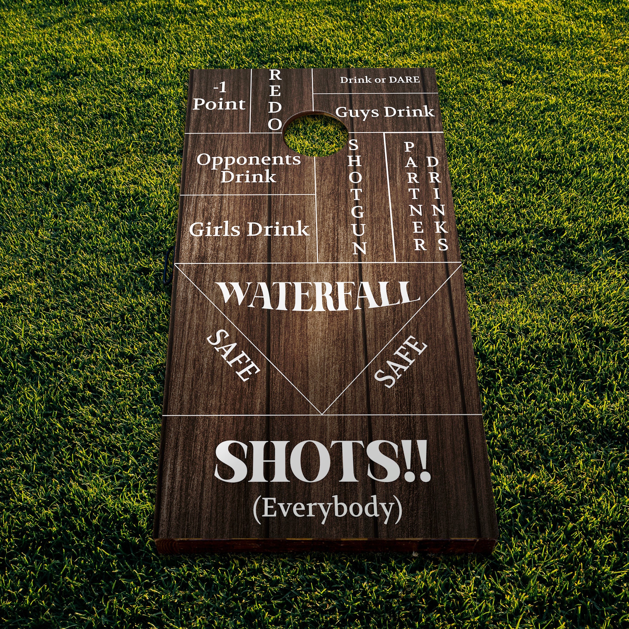 Wooden Style Custom Cornhole Wraps, Drinking Cornhole Board Decal, Family Reunion Gift, Party Lawn Game, Drinking Game Party Cornhole