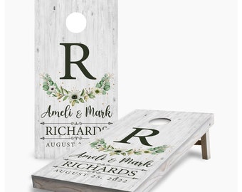 Personalized Wedding Cornhole Wrap, Custom Cornhole Decal, Cornhole Board Wrap, Family Reunion Gift, Party Lawn Game - 1 Wrap