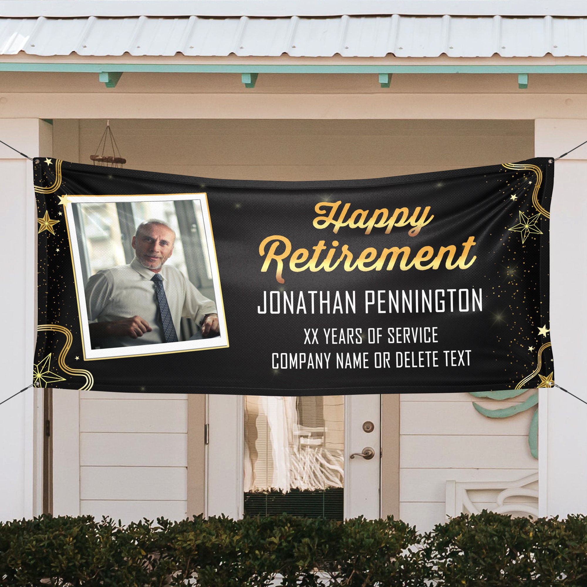 Custom Happy Retirement Banner Personalized Party Banner Etsy