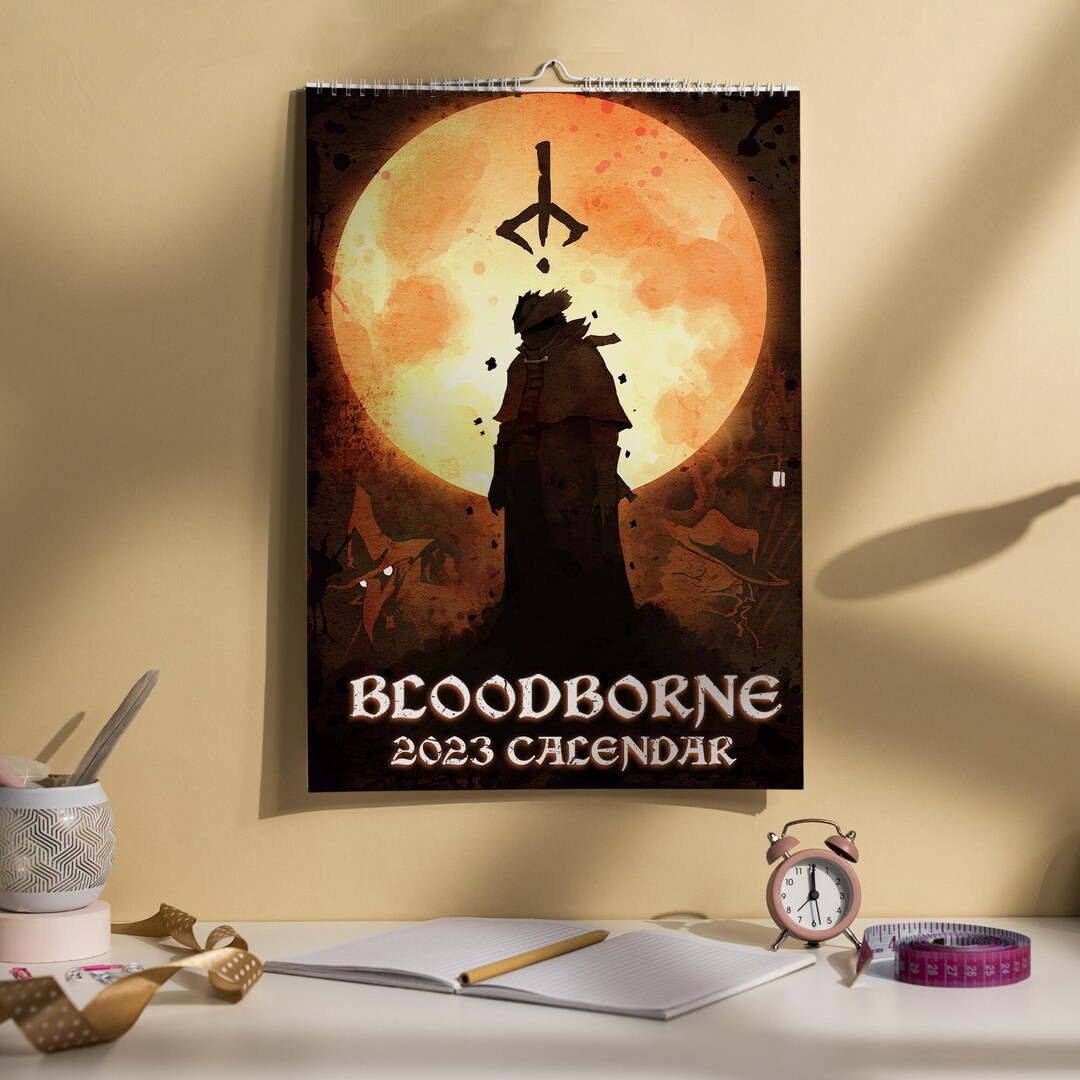 Bloodborne 2023 Wall Calendar Retro Dark Souls Calendar Etsy