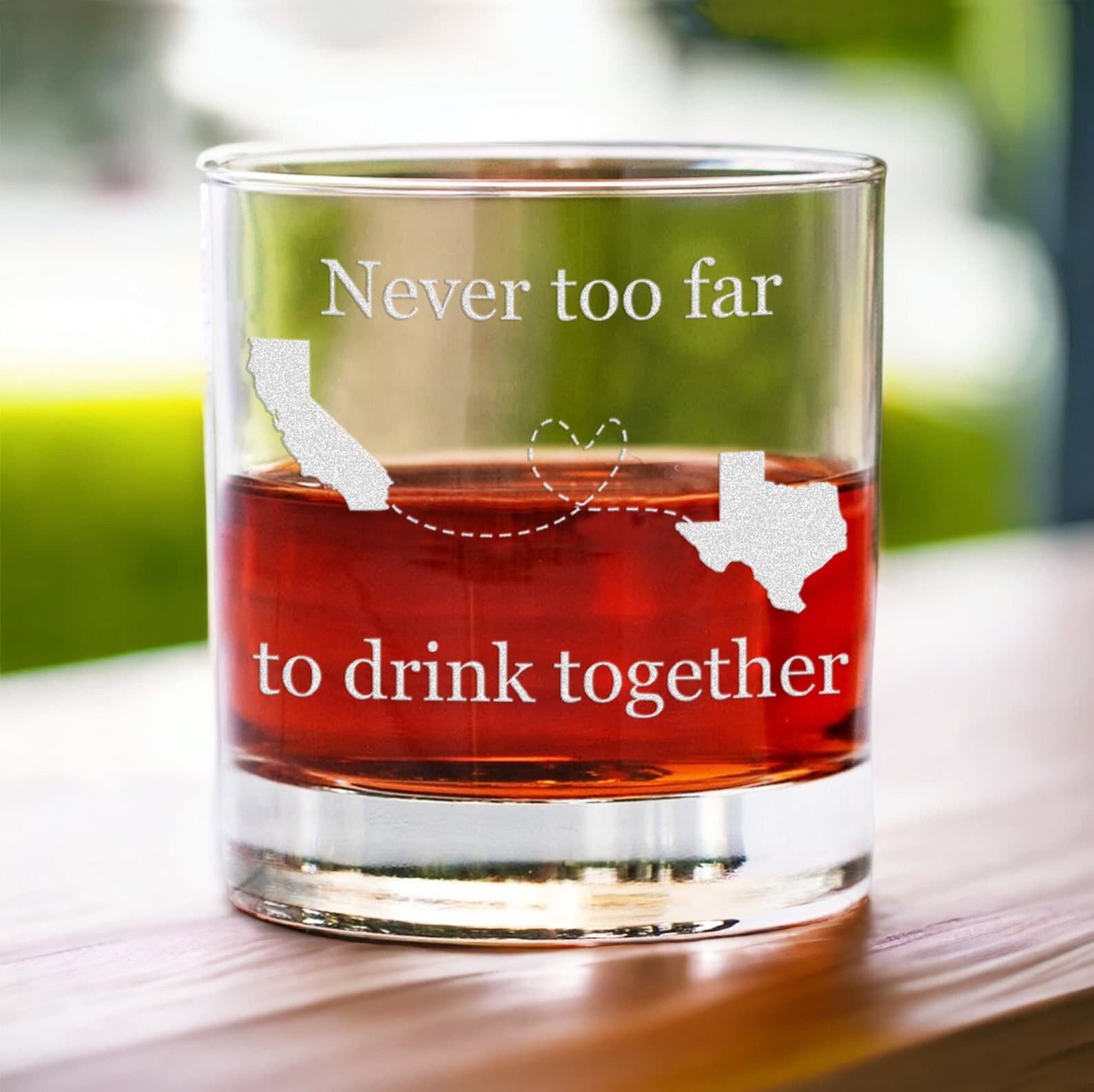 Long Distance Relationship Glass Set - Custom Gift for Best Friend, Valentines Day Gift for Couple