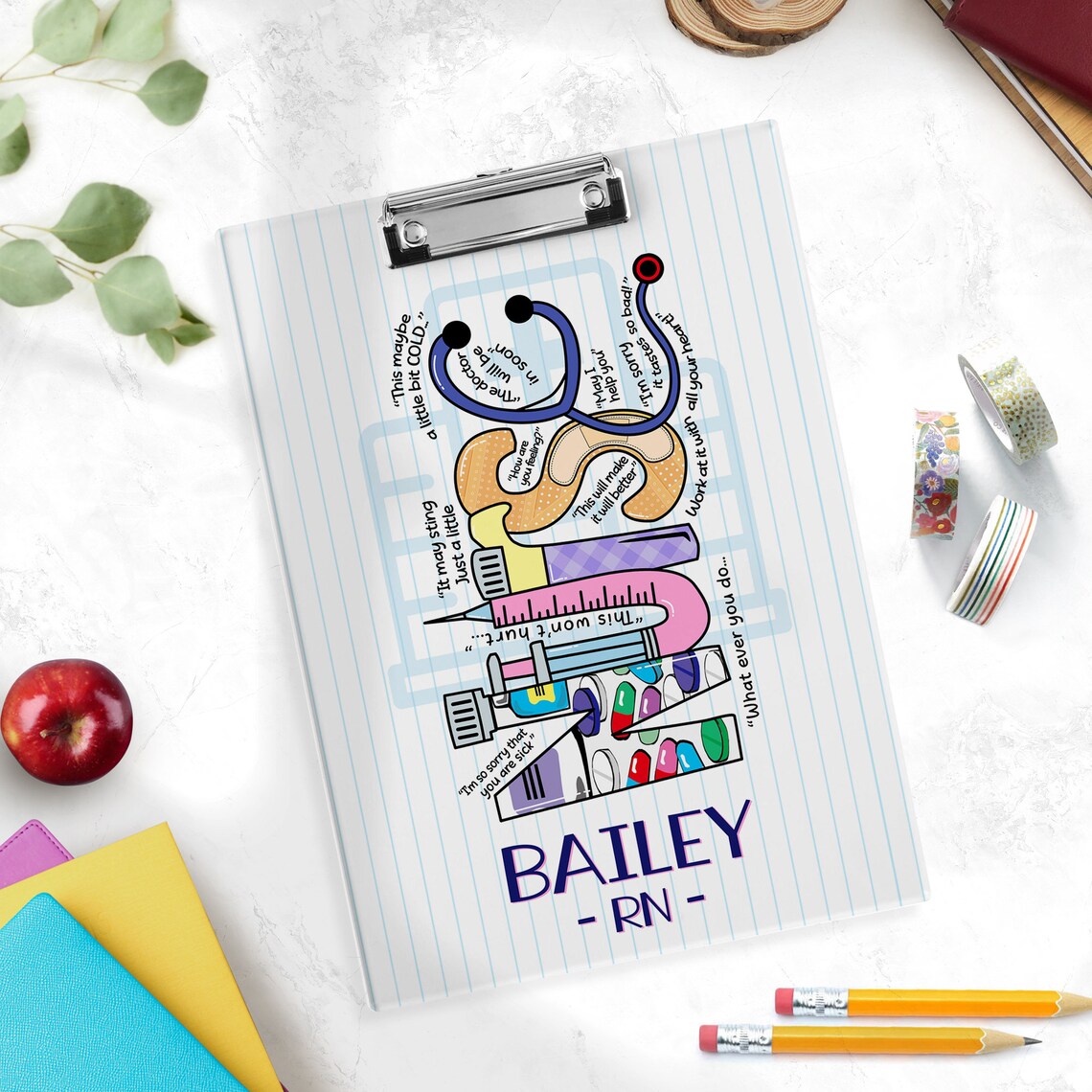 Personalized Nurse Clipboard Custom Nurse Clipboard Acrylic Etsy