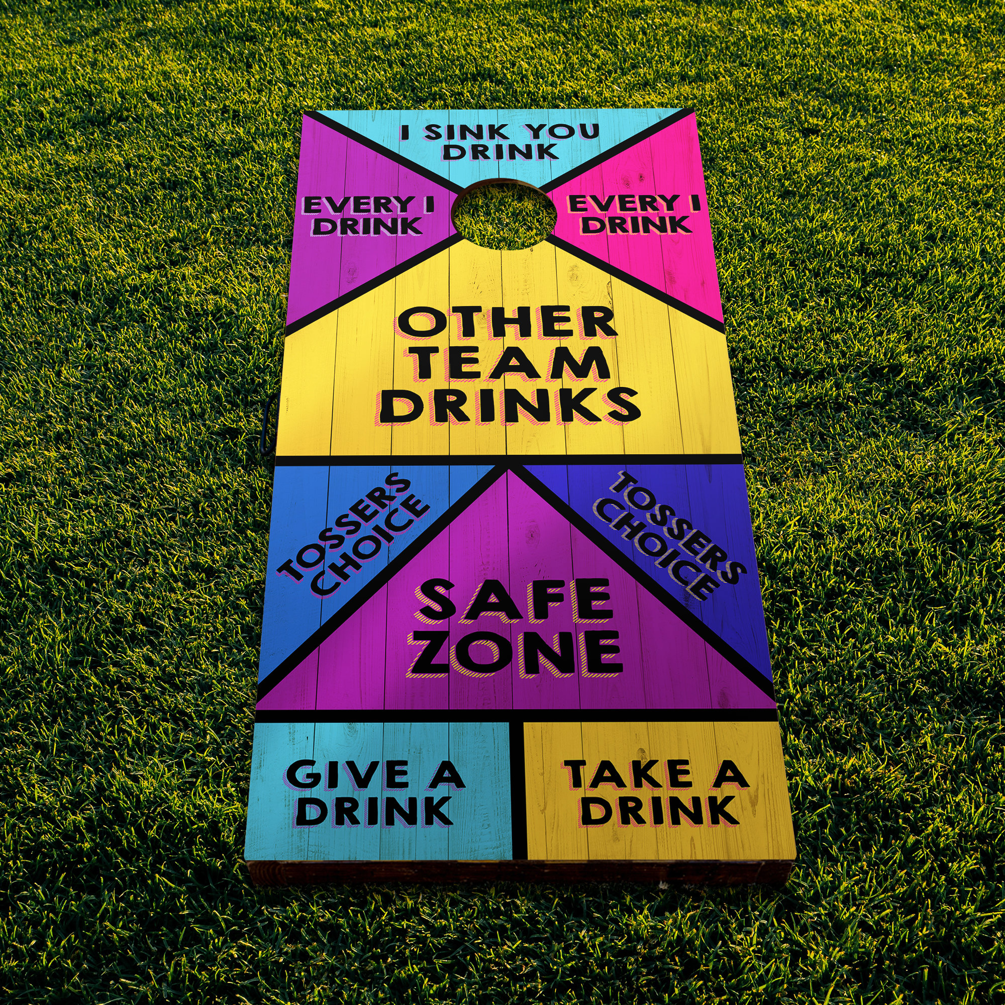 Drinking Game Cornhole Wrap, Football Cornhole Wrap, Basketball Logo Cornhole Wrap, Family Reunion Gift, Party Lawn Game - 1 Wrap