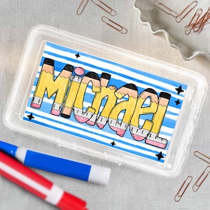 Custom Pencil Boxes, Personalized Back To School Pencil Case for Boys, School box School Supplies Gift for Kid, Custom Pencil Box for Girls