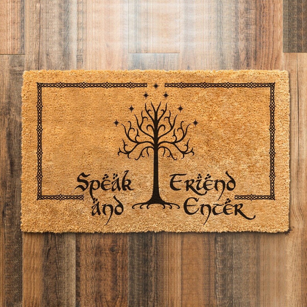 Speak Friend and Enter Coir Doormat Lord of the Ring Etsy