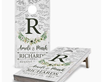 Wedding Guest Book Signature Cornhole Wrap, Custom Cornhole Wrap, Cornhole Decal Wrap, Wedding Party Corn Hole, Party Lawn Game