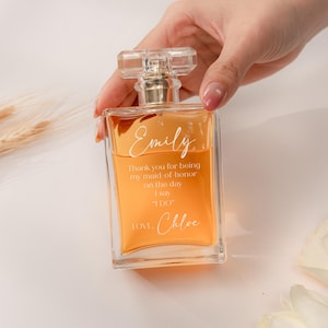 Matron of Honor Wedding Perfume Bottle, Personalized Bridesmaid Getting Ready Refillable Perfume Bottle, Bridesmaid Proposal Gift from Bride