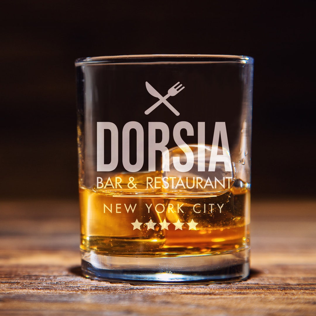 Dorsia Bar & Restaurant Whiskey Glass Engraved American - Etsy