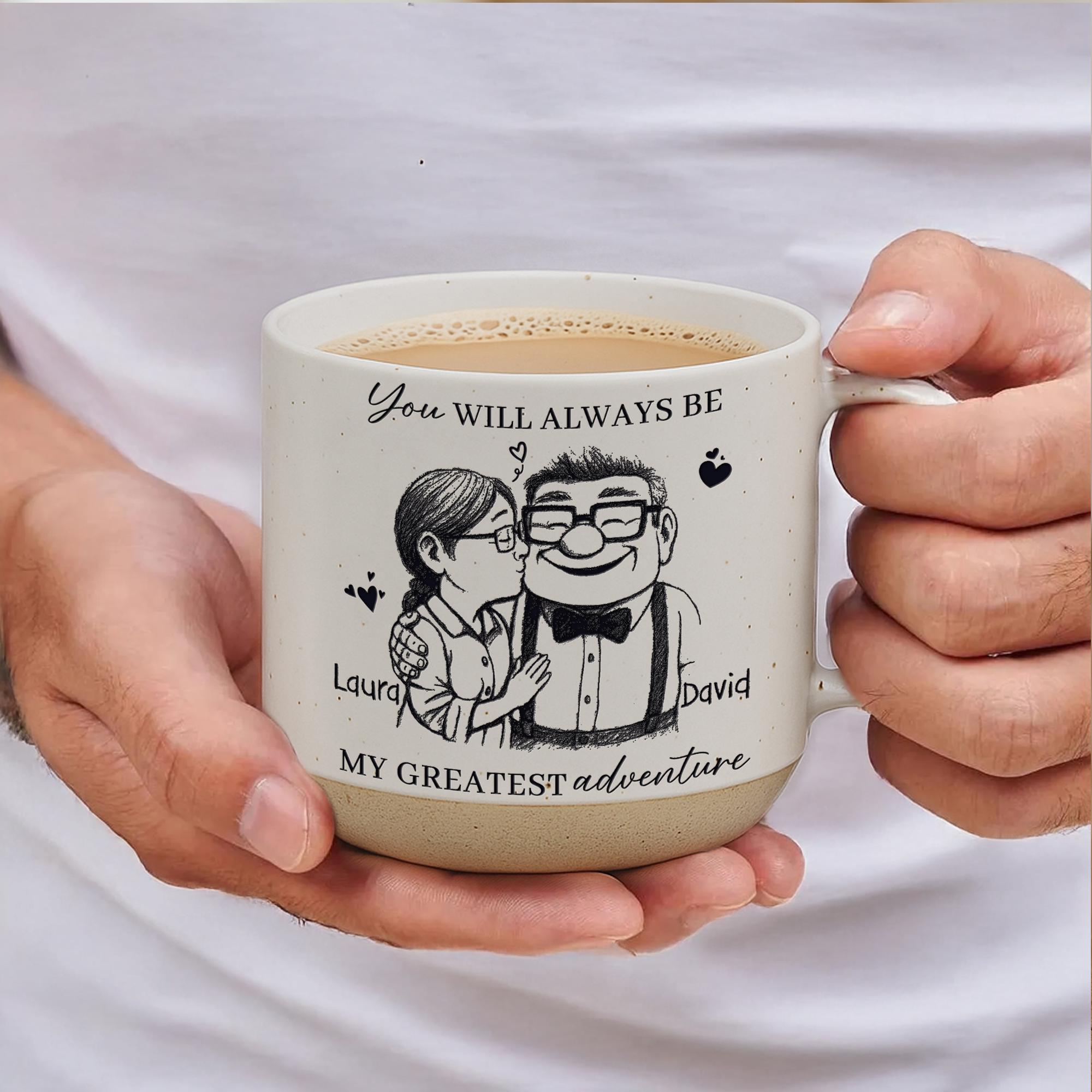 You're My Greatest Adventure Pottery Mug, Anniversary Coffee Mug Gift for Her, Wedding Anniversary Gift, Mothers Day Gift