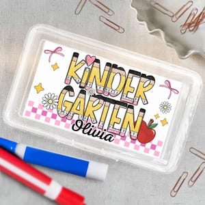 Personalized Pencil Boxes Gifts for Kid, Custom Pencil Name School Supplies, PreK 1st 2nd 3rd Grade Pencil Box Gift for Girl, Back to School
