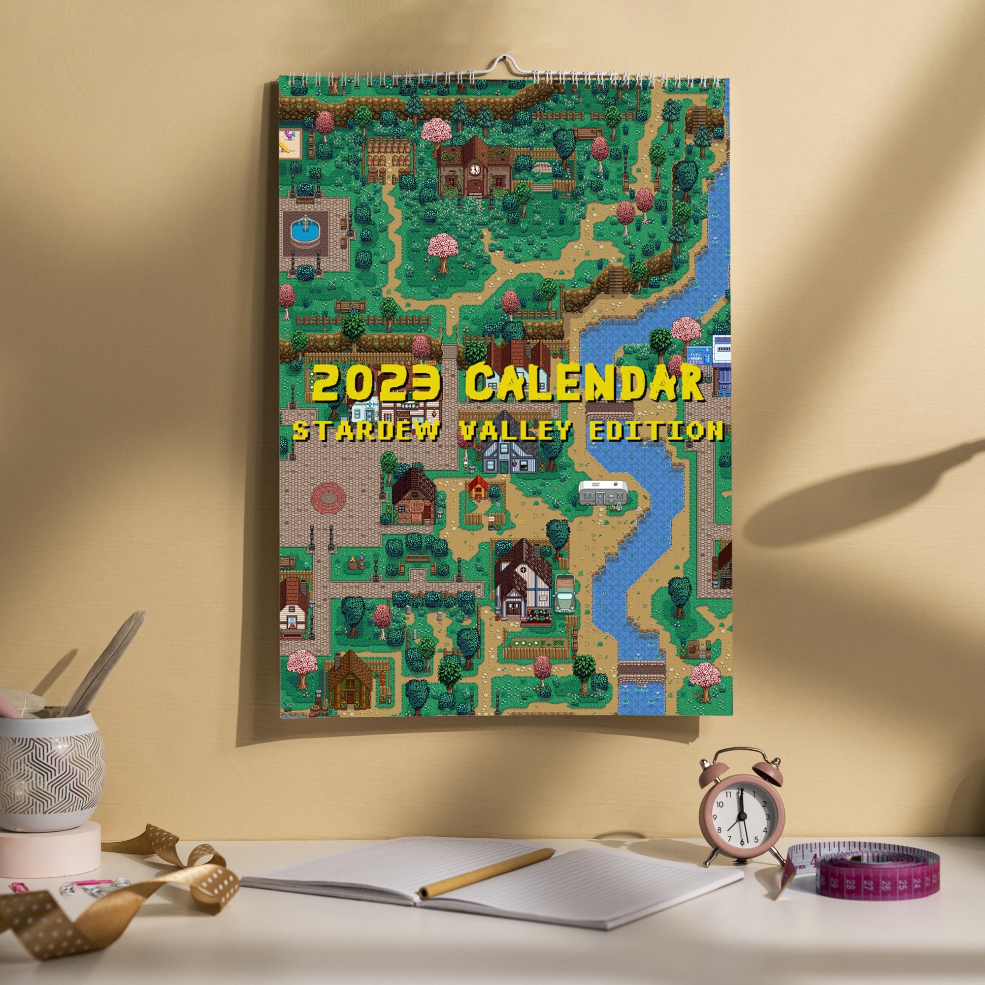 Stardew Valley Inspired 2023 Wall Calendar Pelican Town Etsy