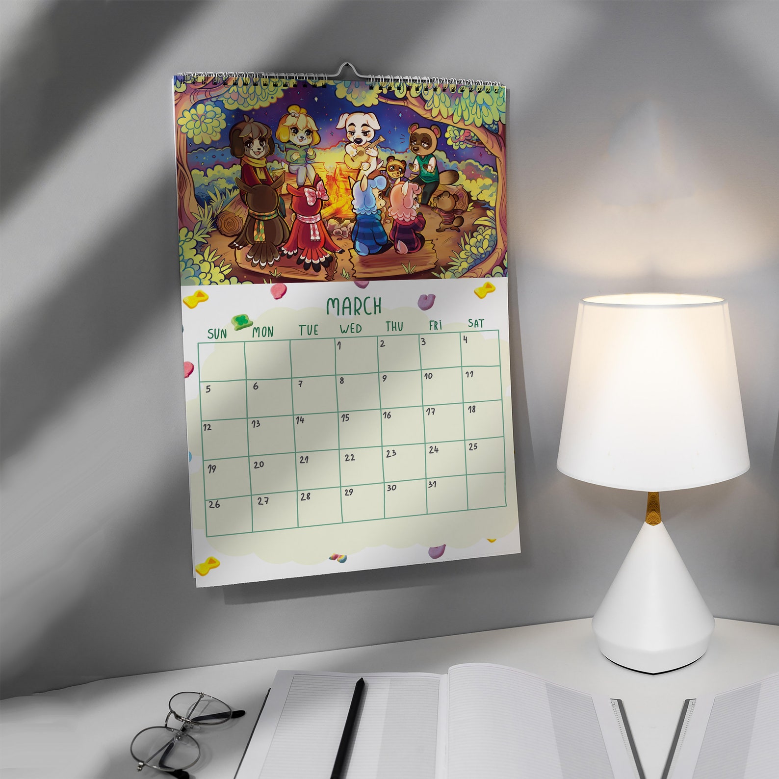 Animal Crossing 2023 Wall Calendar Retro ACNH Calendar Etsy