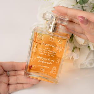 Custom Bridesmaid Wedding Perfume Bottle - Whimsical Wedding Bridesmaid Proposal Gift, Refillable Perfume Bottle Gift from Bride