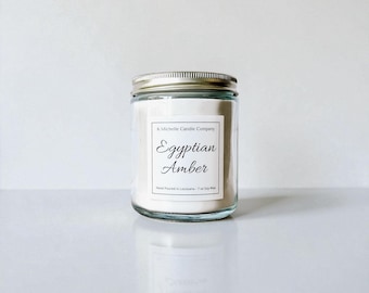 Egyptian Amber Soy Wax Candle | Warm Amber Leather Scent | Luxury Home Fragrance