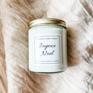 Joyeux Noel Soy Candle | Holiday Candle | Christmas Candle | Holiday Candle | Stocking Stuffer | Luxury Home Fragrance | Christmas Gift