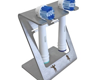 Toothbrush holder, design brush head holder, stainless steel, including wall mount, toothbrush head holder, steland metallmanufaktur®