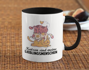 Tasse - Katze Sind Meine Lieblingsmenschen - Tasse Zweifarbig