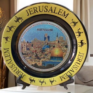 Placa de cerâmica da cidade velha de Jerusalém, decoração da terra santa (3 tamanhos disponíveis)
