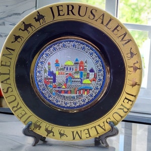Placa de cerâmica da cidade velha de Jerusalém, decoração da terra santa (3 tamanhos disponíveis)