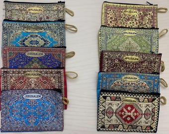 10 pcs special offer, hand made coins purses, zipper made of high quality fabric with zipper from Jerusalem holy land  10 X 15 cm(5.9” X4”)