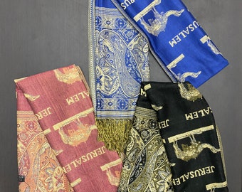 3 scarves JERUSALEM scarf | Israeli scarf | holy land scarf , 100% pure cashmere scarf wrap plaid scarf large soft from Jerusalem holy land