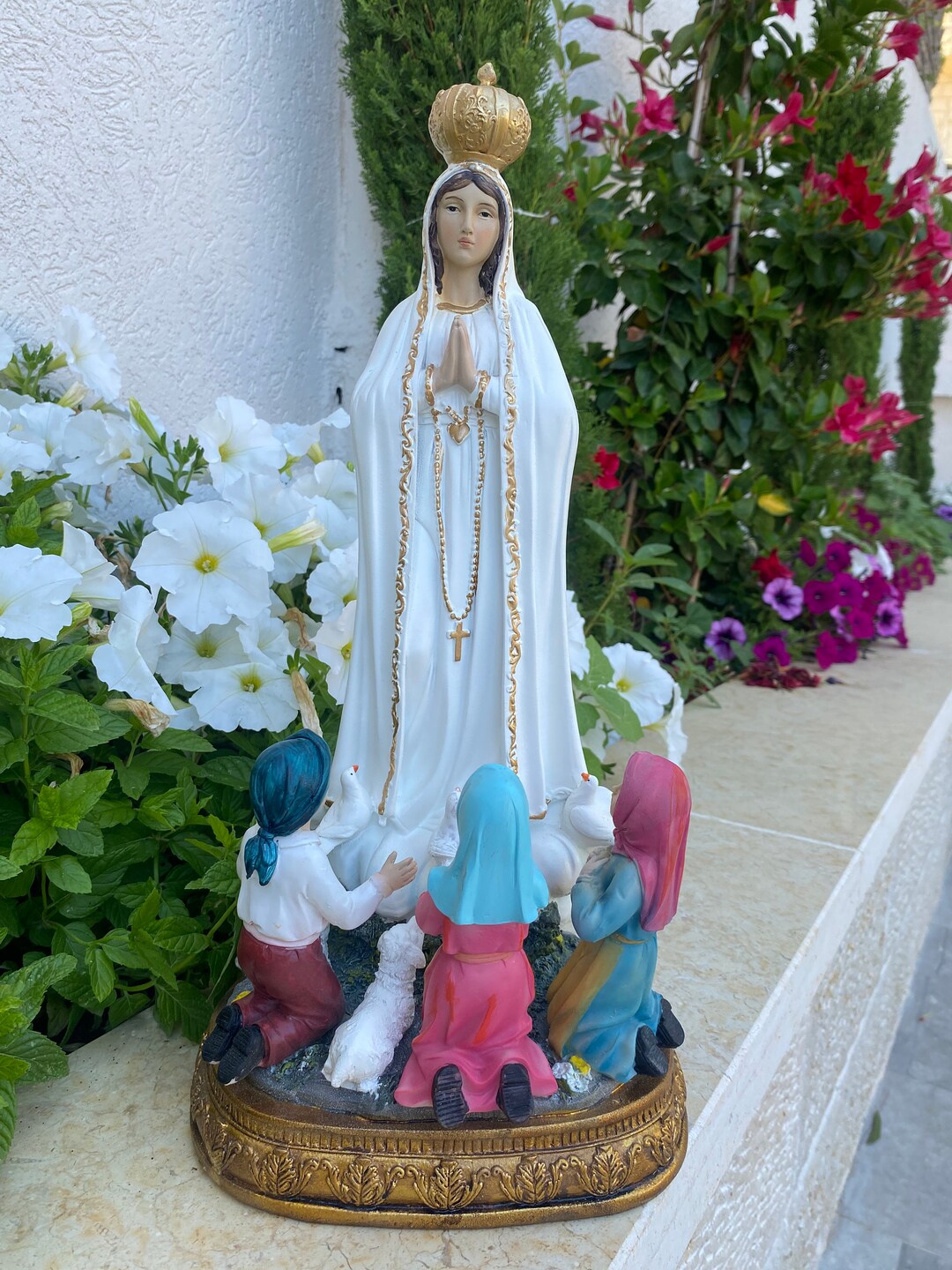 Our Lady of Fatima Statue Premium Quality Made of Polyresin Our Lady of