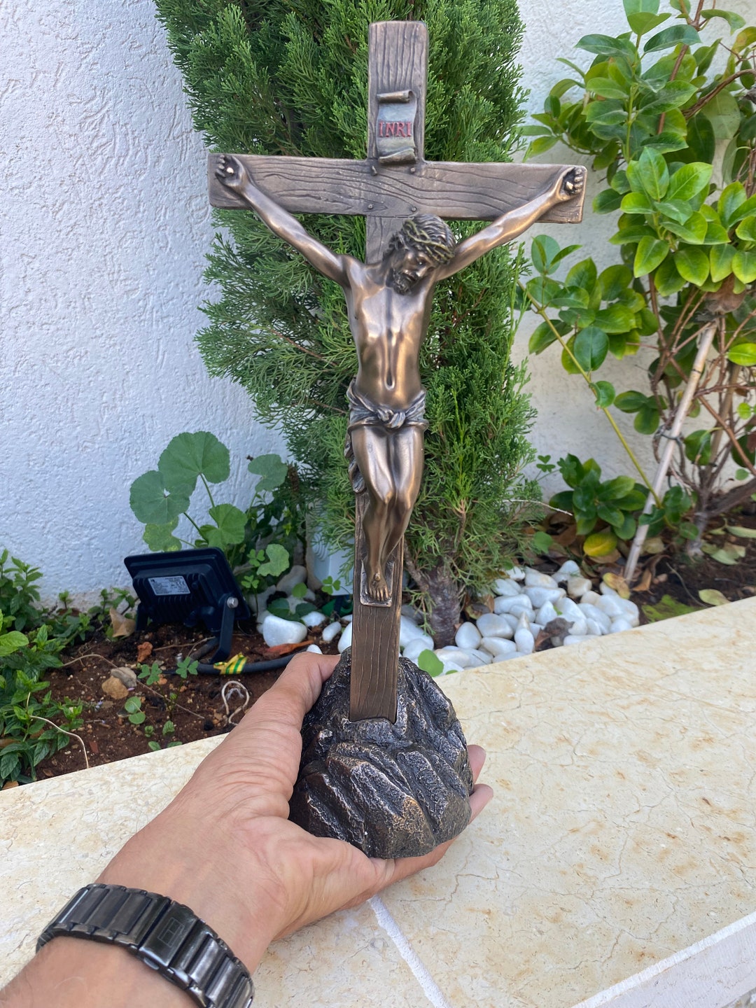 13 Standing Crucifix ,christian Home Decor Holy Land Gifts made of Cold