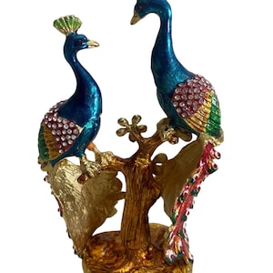 6.89 inch peacocks figurine | home decor | holyland gifts | peacok statue | Peacock decor | souvenir gift | Living room decor |